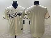 Men's Minnesota Twins Blank Cream Cool Base Stitched Baseball Jersey,baseball caps,new era cap wholesale,wholesale hats
