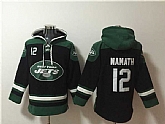Men's New York Jets #12 Joe Namath Black Ageless Must-Have Lace-Up Pullover Hoodie,baseball caps,new era cap wholesale,wholesale hats