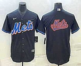 Men's New York Mets Big Logo Black Stitched MLB Cool Base Nike Jersey,baseball caps,new era cap wholesale,wholesale hats