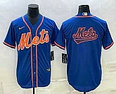 Men's New York Mets Big Logo Navy Blue Cool Base Stitched Baseball Jersey,baseball caps,new era cap wholesale,wholesale hats