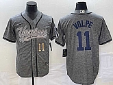 Men's New York Yankees #11 Anthony Volpe Number Grey Gridiron Cool Base Stitched Baseball Jersey,baseball caps,new era cap wholesale,wholesale hats