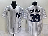 Men's New York Yankees #39 Jose Trevino White Cool Base Stitched Baseball Jersey,baseball caps,new era cap wholesale,wholesale hats