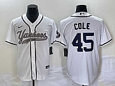 Men's New York Yankees #45 Gerrit Cole White With Patch Cool Base Stitched Baseball Jersey,baseball caps,new era cap wholesale,wholesale hats