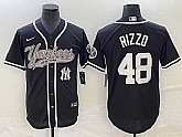 Men's New York Yankees #48 Anthony Rizzo Black With Patch Cool Base Stitched Baseball Jersey,baseball caps,new era cap wholesale,wholesale hats