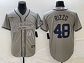 Men's New York Yankees #48 Anthony Rizzo Gray With Patch Cool Base Stitched Baseball Jersey,baseball caps,new era cap wholesale,wholesale hats
