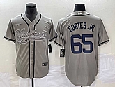 Men's New York Yankees #65 Nestor Cortes Jr Grey With Patch Cool Base Stitched Baseball Jersey,baseball caps,new era cap wholesale,wholesale hats