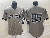Men's New York Yankees #95 Oswaldo Cabrera Grey Cool Base Stitched Jersey,baseball caps,new era cap wholesale,wholesale hats