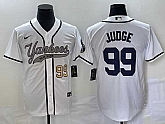Men's New York Yankees #99 Aaron Judge Number White Cool Base Stitched Baseball Jersey,baseball caps,new era cap wholesale,wholesale hats