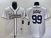 Men's New York Yankees #99 Aaron Judge White Cool Base Stitched Baseball Jersey,baseball caps,new era cap wholesale,wholesale hats