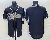 Men's New York Yankees Blank Black Cool Base Stitched Baseball Jerseys,baseball caps,new era cap wholesale,wholesale hats