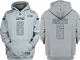 Men's Philadelphia Eagles #6 DeVonta Smith Gray Atmosphere Fashion Super Bowl LVII Patch Pullover Hoodie,baseball caps,new era cap wholesale,wholesale hats