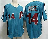 Men's Philadelphia Phillies #14 Pete Rose Lilght Blue Throwback 1980 Stitched Jersey,baseball caps,new era cap wholesale,wholesale hats