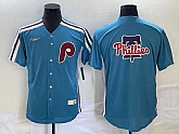 Men's Philadelphia Phillies Big Logo Blue Cooperstown Throwback Cool Base Nike Jersey,baseball caps,new era cap wholesale,wholesale hats