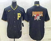 Men's Pittsburgh Pirates Big Logo Black Stitched MLB Cool Base Nike Jersey,baseball caps,new era cap wholesale,wholesale hats