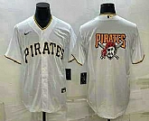 Men's Pittsburgh Pirates Big Logo White Stitched MLB Cool Base Nike Jersey,baseball caps,new era cap wholesale,wholesale hats