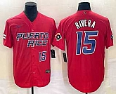 Men's Puerto Rico #15 Emmanuel Rivera Number 2023 Red World Classic With Patch Stitched Jersey,baseball caps,new era cap wholesale,wholesale hats