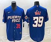 Men's Puerto Rico Baseball #39 Edwin Diaz Number 2023 Blue World Baseball Classic Stitched Jerseys,baseball caps,new era cap wholesale,wholesale hats