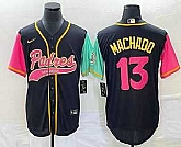 Men's San Diego Padres #13 Manny Machado Black NEW 2023 City Connect Cool Base Stitched Jerseys,baseball caps,new era cap wholesale,wholesale hats