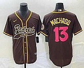 Men's San Diego Padres #13 Manny Machado Brown NEW 2023 City Connect Cool Base Stitched Jersey,baseball caps,new era cap wholesale,wholesale hats
