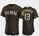 Men's San Diego Padres #13 Manny Machado Diamond Edition Brown Jersey,baseball caps,new era cap wholesale,wholesale hats