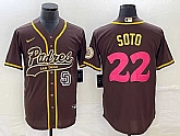 Men's San Diego Padres #22 Juan Soto Brown NEW 2023 City Connect Cool Base Stitched Jersey,baseball caps,new era cap wholesale,wholesale hats