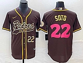 Men's San Diego Padres #22 Juan Soto Number Brown NEW 2023 City Connect Cool Base Stitched Jersey,baseball caps,new era cap wholesale,wholesale hats