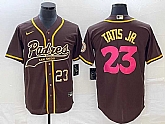 Men's San Diego Padres #23 Fernando Tatis Jr Number Brown NEW 2023 City Connect Cool Base Stitched Jersey,baseball caps,new era cap wholesale,wholesale hats