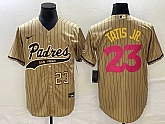 Men's San Diego Padres #23 Fernando Tatis Jr Number Tan NEW 2023 City Connect Cool Base Stitched Jersey,baseball caps,new era cap wholesale,wholesale hats