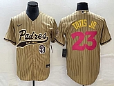 Men's San Diego Padres #23 Fernando Tatis Jr Tan NEW 2023 City Connect Cool Base Stitched Jerseys,baseball caps,new era cap wholesale,wholesale hats