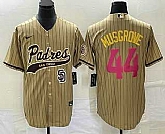 Men's San Diego Padres #44 Joe Musgrove Tan Pinstripe 2023 City Connect Cool Base Stitched Jersey,baseball caps,new era cap wholesale,wholesale hats