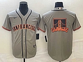 Men's San Francisco Giants Gray Team Big Logo Cool Base Stitched Jersey,baseball caps,new era cap wholesale,wholesale hats