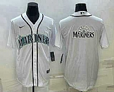 Men's Seattle Mariners Big Logo White Stitched MLB Cool Base Nike Jersey,baseball caps,new era cap wholesale,wholesale hats