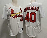 Men's St Louis Cardinals #40 Willson Contreras White Stitched MLB Flex Base Nike Jersey