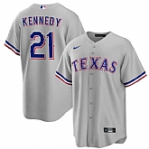 Men's Texas Rangers #21 Ian Kennedy Gray Cool Base Stitched Baseball Jersey Dzhi,baseball caps,new era cap wholesale,wholesale hats