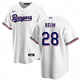 Men's Texas Rangers #28 Jonah Heim White Cool Base Stitched Baseball Jersey Dzhi,baseball caps,new era cap wholesale,wholesale hats