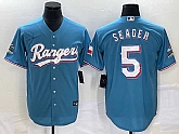 Men's Texas Rangers #5 Corey Seager Light Blue Stitched Cool Base Nike Jersey,baseball caps,new era cap wholesale,wholesale hats
