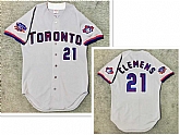 Men's Toronto Blue Jays #21 Roger Clemens Grey Stitched MLB Jersey,baseball caps,new era cap wholesale,wholesale hats