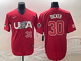 Men's USA #30 Kyle Tucker Number 2023 Red World Classic With Patch Stitched Jersey,baseball caps,new era cap wholesale,wholesale hats