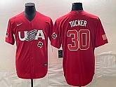 Men's USA Baseball #30 Kyle Tucker 2023 Red World Classic With Patch Stitched Jerseys,baseball caps,new era cap wholesale,wholesale hats