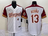 Men's Venezuela Baseball #13 Ronald Acuna Jr 2023 White Red World Classic Stitched Jersey,baseball caps,new era cap wholesale,wholesale hats
