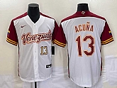 Men's Venezuela Baseball #13 Ronald Acuna Jr Number 2023 White Red World Classic Stitched Jerseys,baseball caps,new era cap wholesale,wholesale hats