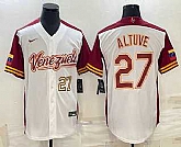 Men's Venezuela Baseball #27 Jose Altuve Number 2023 White World Baseball Classic Stitched Jersey,baseball caps,new era cap wholesale,wholesale hats