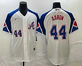 Mens Atlanta Braves #44 Hank Aaron Number White 2023 City Connect Cool Base Stitched Jerseys,baseball caps,new era cap wholesale,wholesale hats