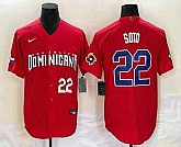 Mens Dominican Republic Baseball #22 Juan Soto Number 2023 Red World Classic Stitched Jersey,baseball caps,new era cap wholesale,wholesale hats