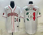 Mens Mexico Baseball #34 Fernando Valenzuela Number 2023 White World Classic Stitched Jersey,baseball caps,new era cap wholesale,wholesale hats