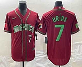 Mens Mexico Baseball #7 Julio Urias Number 2023 Red Green World Baseball Classic Stitched Jersey,baseball caps,new era cap wholesale,wholesale hats