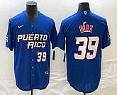Mens Puerto Rico Baseball #39 Edwin Diaz Number 2023 Blue World Baseball Classic Stitched Jersey,baseball caps,new era cap wholesale,wholesale hats