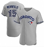 Mens Toronto Blue Jays #15 Whit Merrifield Nike Gray Road Flex Base Player Jersey Dzhi,baseball caps,new era cap wholesale,wholesale hats