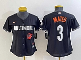 Women's Baltimore Orioles #3 Jorge Mateo Black 2023 City Connect Cool Base Stitched Jersey,baseball caps,new era cap wholesale,wholesale hats