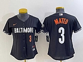 Women's Baltimore Orioles #3 Jorge Mateo Number Black 2023 City Connect Cool Base Jerseys,baseball caps,new era cap wholesale,wholesale hats
